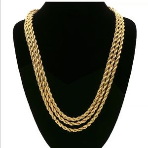 NEW* gold rope cuban twist radiant chain